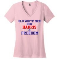 Old White For Harris And Freedom Election Women's V-Neck T-Shirt