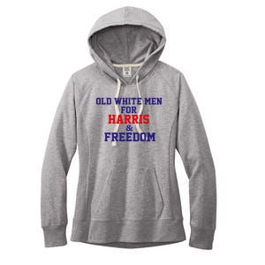 Old White For Harris And Freedom Election Women's Fleece Hoodie