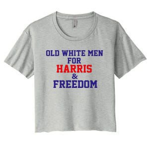 Old White For Harris And Freedom Election Women's Crop Top Tee