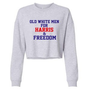 Old White For Harris And Freedom Election Cropped Pullover Crew