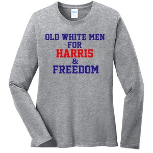 Old White For Harris And Freedom Election Ladies Long Sleeve Shirt