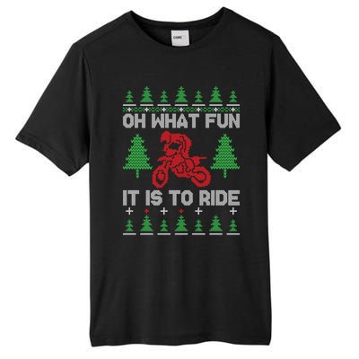 Oh What Fun It Is To Ride Motorcycle Ugly Christmas Cool Gift Tall Fusion ChromaSoft Performance T-Shirt