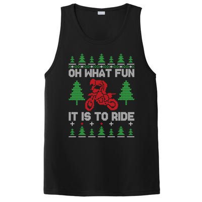 Oh What Fun It Is To Ride Motorcycle Ugly Christmas Cool Gift PosiCharge Competitor Tank