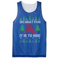 Oh What Fun It Is To Ride Motorcycle Ugly Christmas Cool Gift Mesh Reversible Basketball Jersey Tank