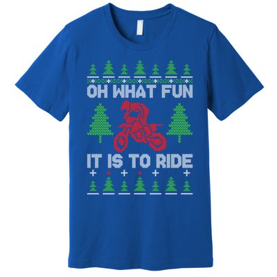 Oh What Fun It Is To Ride Motorcycle Ugly Christmas Cool Gift Premium T-Shirt