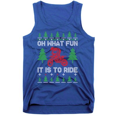 Oh What Fun It Is To Ride Motorcycle Ugly Christmas Cool Gift Tank Top