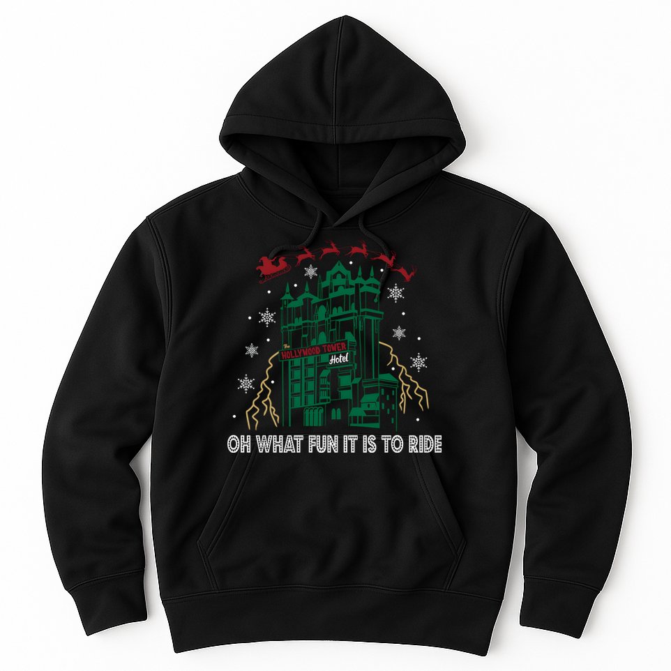 Oh What Fun It Is To Ride Tower Of Terror Christmas Hoodie