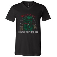 Oh What Fun It Is To Ride Tower Of Terror Christmas V-Neck T-Shirt