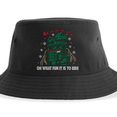 Oh What Fun It Is To Ride Tower Of Terror Christmas Sustainable Bucket Hat