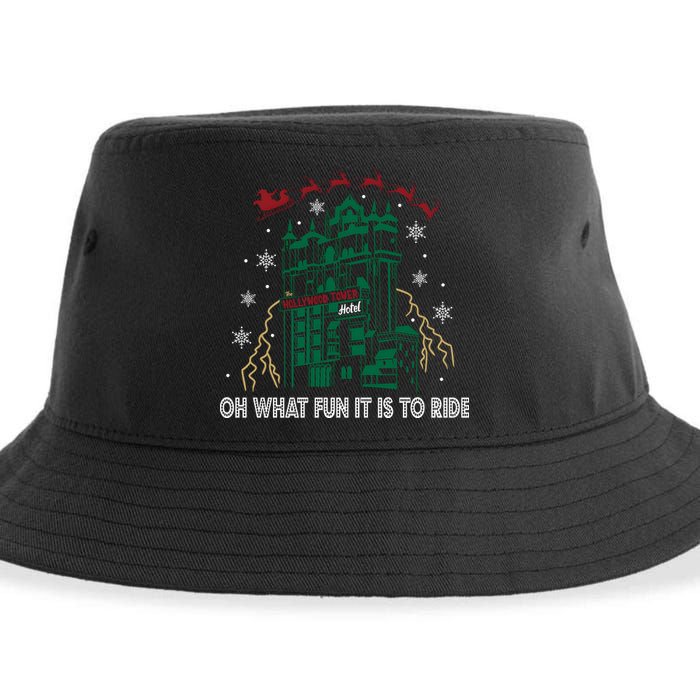 Oh What Fun It Is To Ride Tower Of Terror Christmas Sustainable Bucket Hat