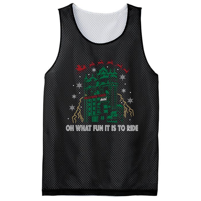 Oh What Fun It Is To Ride Tower Of Terror Christmas Mesh Reversible Basketball Jersey Tank