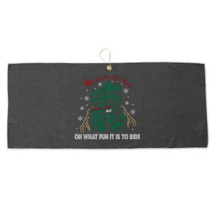 Oh What Fun It Is To Ride Tower Of Terror Christmas Large Microfiber Waffle Golf Towel