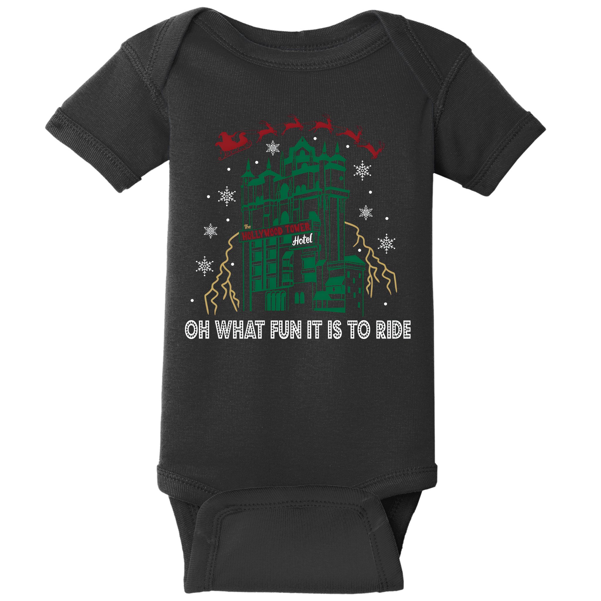 Oh What Fun It Is To Ride Tower Of Terror Christmas Baby Bodysuit