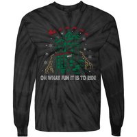 Oh What Fun It Is To Ride Tower Of Terror Christmas Tie-Dye Long Sleeve Shirt