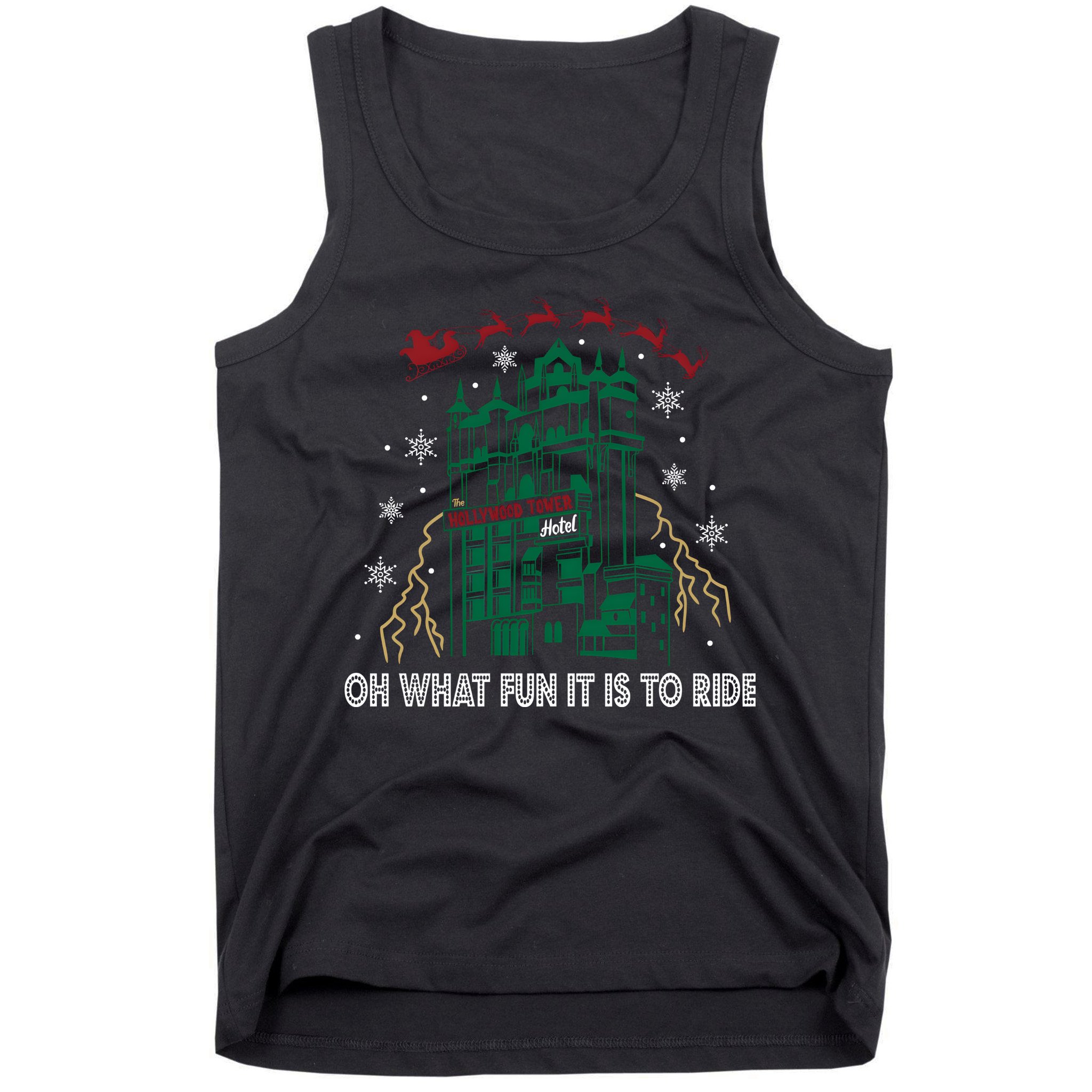 Oh What Fun It Is To Ride Tower Of Terror Christmas Tank Top