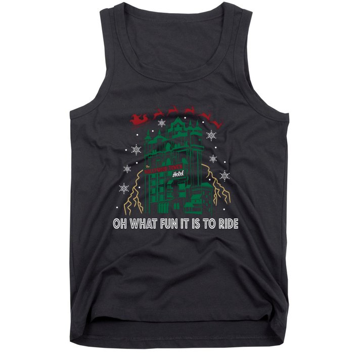 Oh What Fun It Is To Ride Tower Of Terror Christmas Tank Top