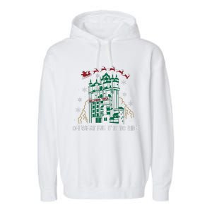 Oh What Fun It Is To Ride Tower Of Terror Christmas Garment-Dyed Fleece Hoodie