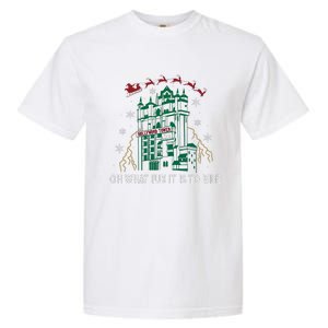 Oh What Fun It Is To Ride Tower Of Terror Christmas Garment-Dyed Heavyweight T-Shirt