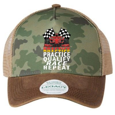 Open Wheel Formula Racing Car Practice Qualify Race Vintage Gift Legacy Tie Dye Trucker Hat