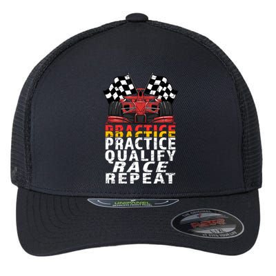 Open Wheel Formula Racing Car Practice Qualify Race Vintage Gift Flexfit Unipanel Trucker Cap