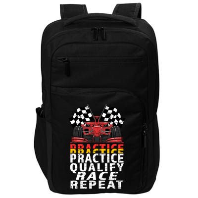 Open Wheel Formula Racing Car Practice Qualify Race Vintage Gift Impact Tech Backpack