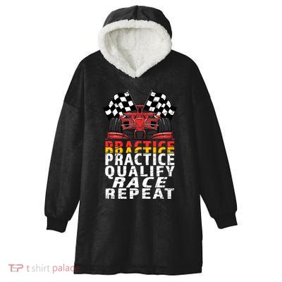 Open Wheel Formula Racing Car Practice Qualify Race Vintage Gift Hooded Wearable Blanket