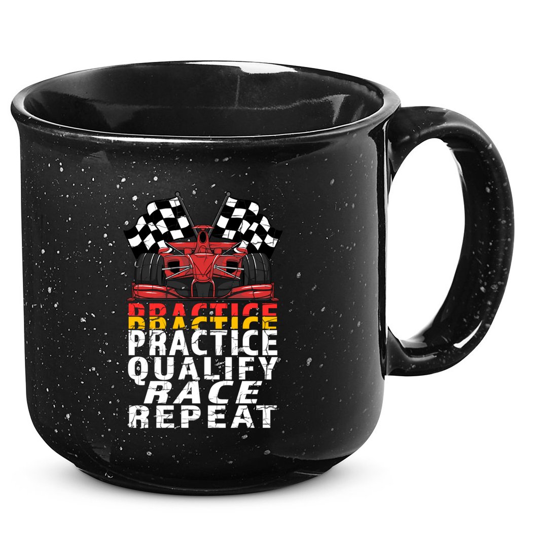 Open Wheel Formula Racing Car Practice Qualify Race Vintage Gift 15oz Campfire Ceramic Mug