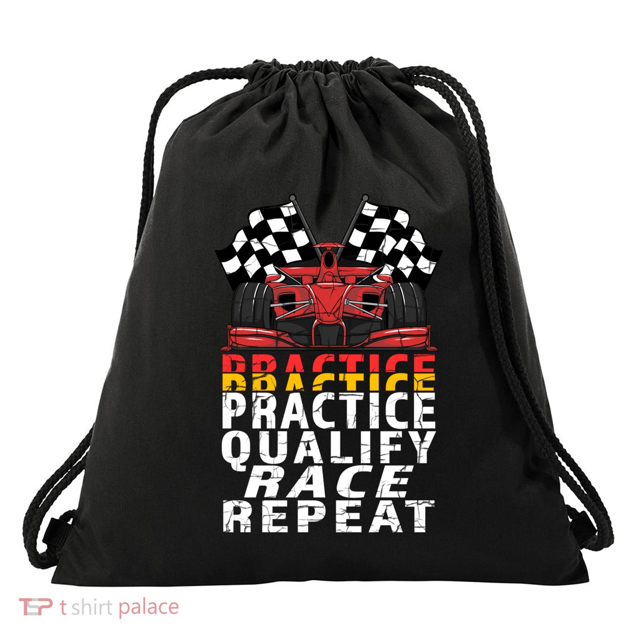 Open Wheel Formula Racing Car Practice Qualify Race Vintage Gift Drawstring Bag