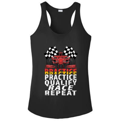 Open Wheel Formula Racing Car Practice Qualify Race Vintage Gift Ladies PosiCharge Competitor Racerback Tank