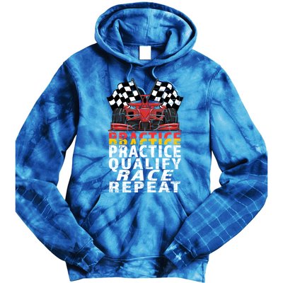 Open Wheel Formula Racing Car Practice Qualify Race Vintage Gift Tie Dye Hoodie