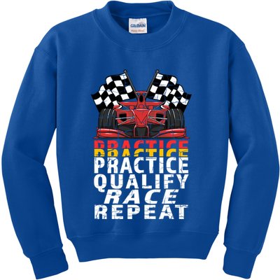 Open Wheel Formula Racing Car Practice Qualify Race Vintage Gift Kids Sweatshirt