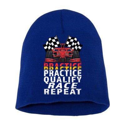 Open Wheel Formula Racing Car Practice Qualify Race Vintage Gift Short Acrylic Beanie