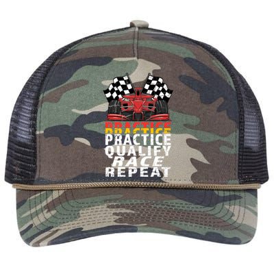 Open Wheel Formula Racing Car Practice Qualify Race Vintage Gift Retro Rope Trucker Hat Cap