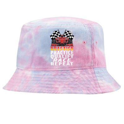 Open Wheel Formula Racing Car Practice Qualify Race Vintage Gift Tie-Dyed Bucket Hat