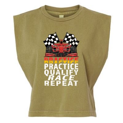 Open Wheel Formula Racing Car Practice Qualify Race Vintage Gift Garment-Dyed Women's Muscle Tee