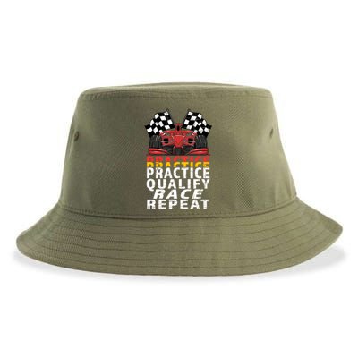 Open Wheel Formula Racing Car Practice Qualify Race Vintage Gift Sustainable Bucket Hat