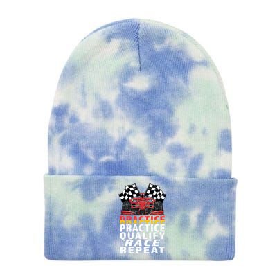 Open Wheel Formula Racing Car Practice Qualify Race Vintage Gift Tie Dye 12in Knit Beanie