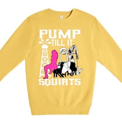 Oilfield Workers Funny Gift Oil Rig Roughneck Design Cute Gift Premium Crewneck Sweatshirt