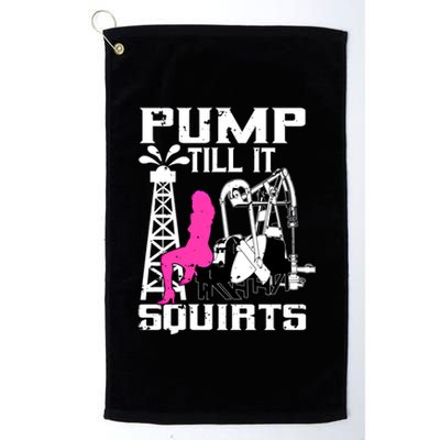 Oilfield Workers Funny Gift Oil Rig Roughneck Design Cute Gift Platinum Collection Golf Towel