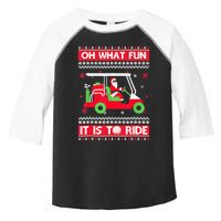 Oh What Fun It Is To Ride Golf Car Ugly Christmas Sweater Toddler Fine Jersey T-Shirt