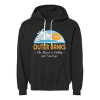 OBX With Funny Slogan for The Outer Banks Garment-Dyed Fleece Hoodie