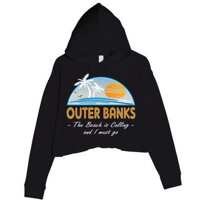 OBX With Funny Slogan for The Outer Banks Crop Fleece Hoodie