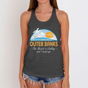 OBX With Funny Slogan for The Outer Banks Women's Knotted Racerback Tank