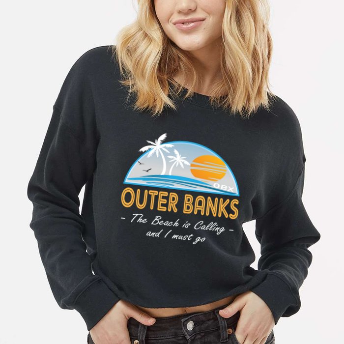 OBX With Funny Slogan for The Outer Banks Cropped Pullover Crew