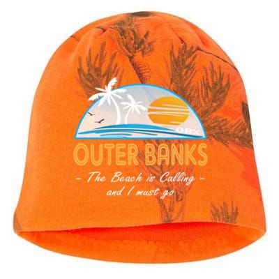 OBX With Funny Slogan for The Outer Banks Kati - Camo Knit Beanie