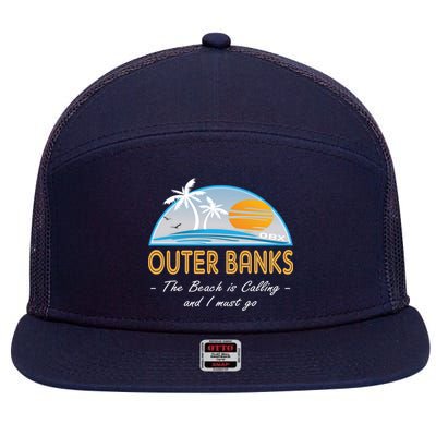 OBX With Funny Slogan for The Outer Banks 7 Panel Mesh Trucker Snapback Hat