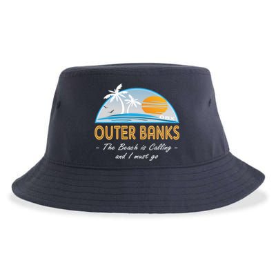OBX With Funny Slogan for The Outer Banks Sustainable Bucket Hat