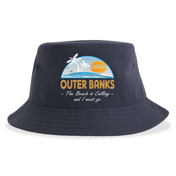OBX With Funny Slogan for The Outer Banks Sustainable Bucket Hat
