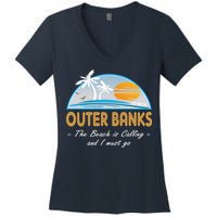 OBX With Funny Slogan for The Outer Banks Women's V-Neck T-Shirt