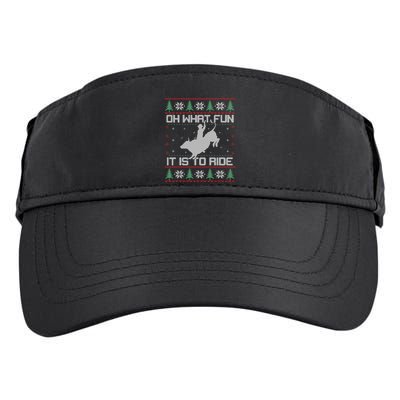 Oh What Fun Bull Riding Christmas Cow Western Xmas Gift Adult Drive Performance Visor